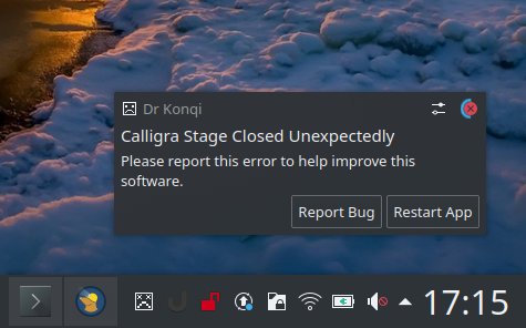 Calligra Stage crash