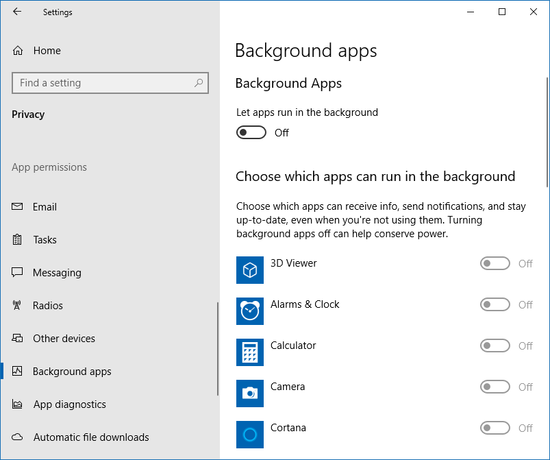 Privacy settings, not affected