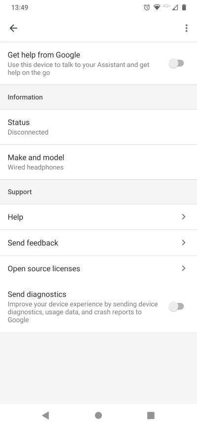 Headphones turned off