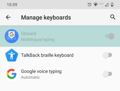 Manage keyboards