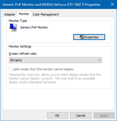 Generic monitor notice