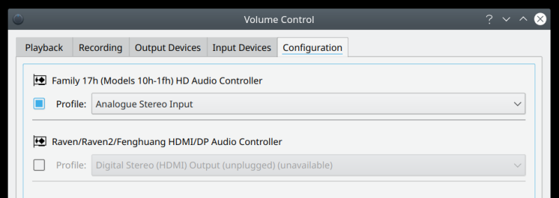 Only input or putput profile