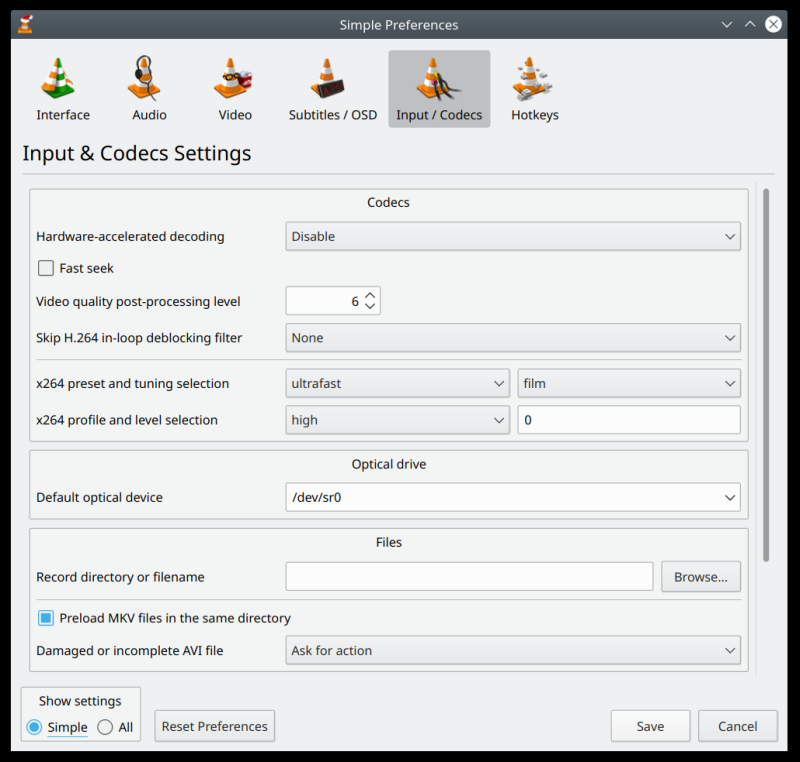 VLC, HW acceleration