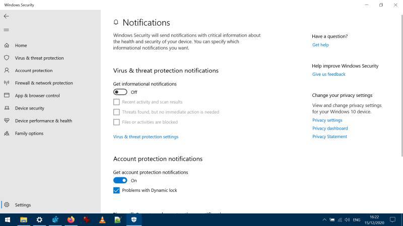 Security notifications