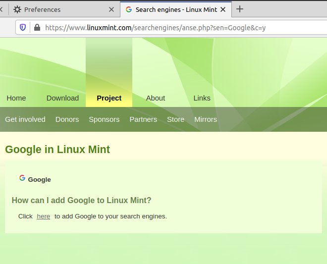 Firefox, change search engine