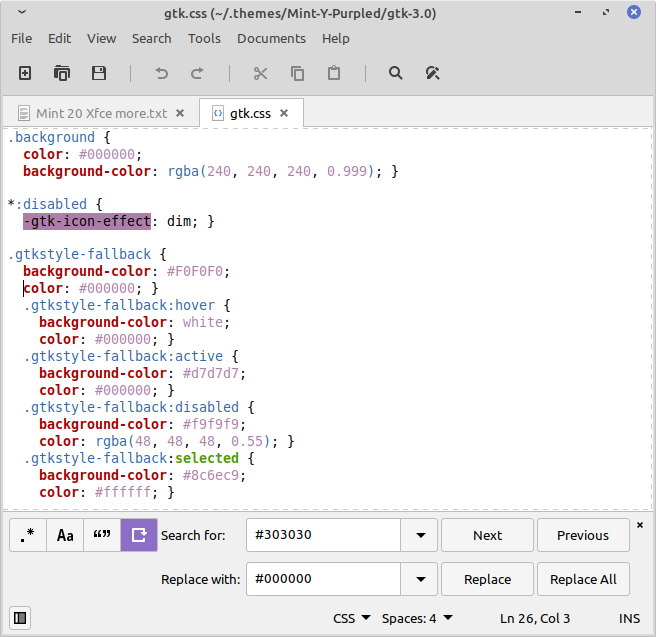 Theme color change, font hex value