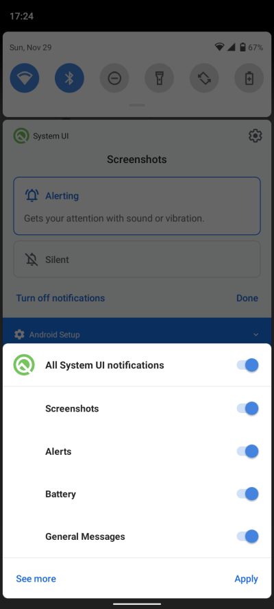 Screenshot notifications