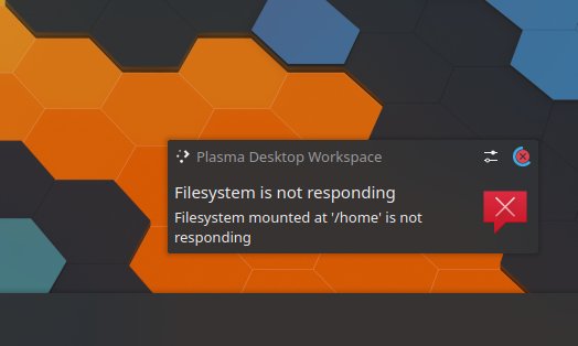 Filesystem error notification