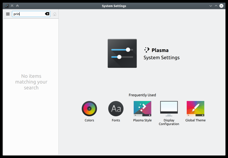Printers, not in settings