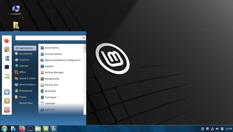 Mint, Windows 7, menu 1