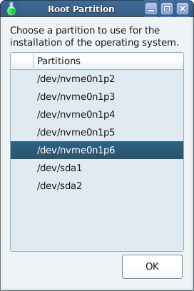 Partition selection