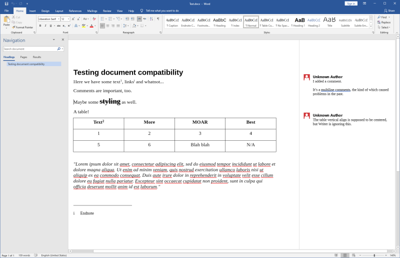 Document rendered in Word