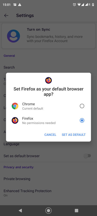 Firefox setup