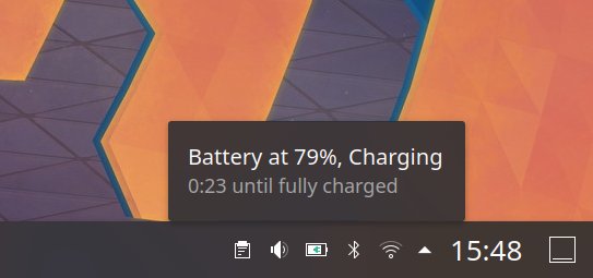 Battery indicator shows