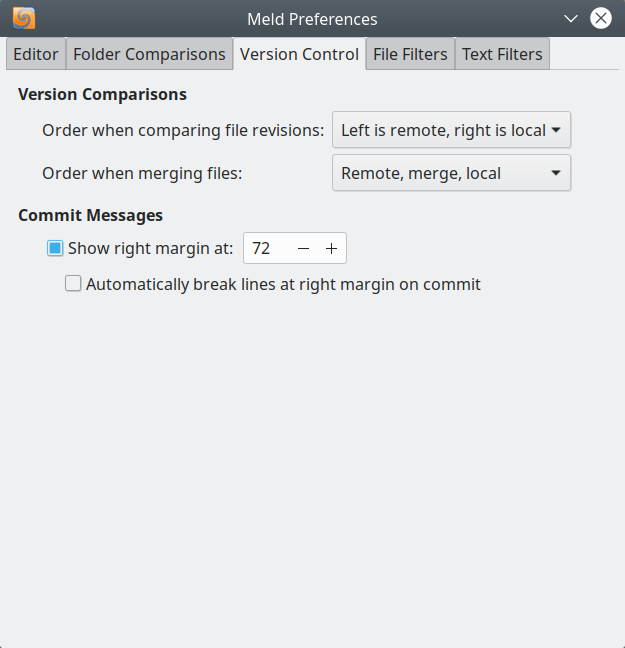 Version control preferences