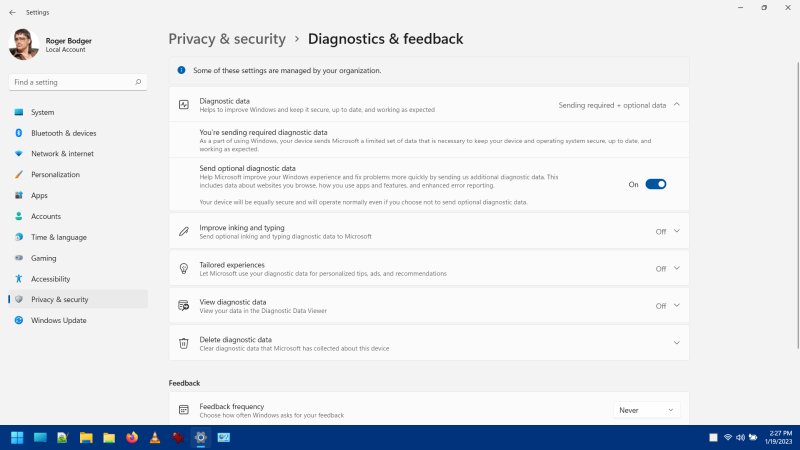 Optional diagnostics