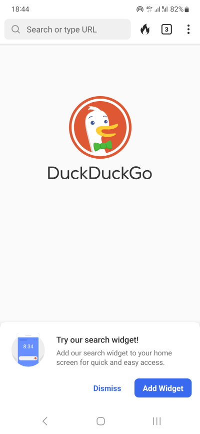 Using 5, widget message