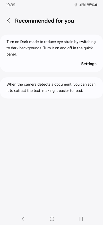 Dark mode recommendation