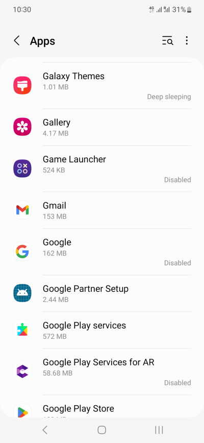App list