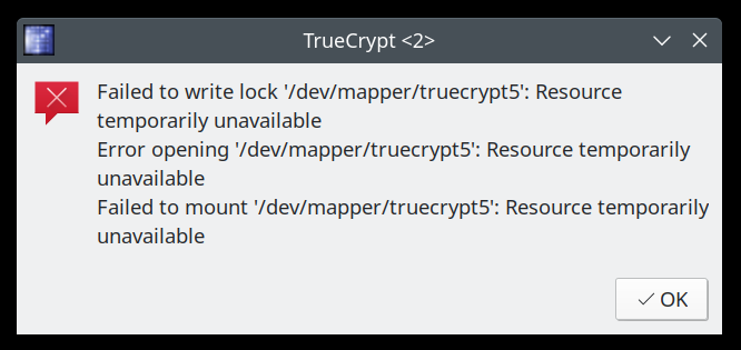 TrueCrypt error