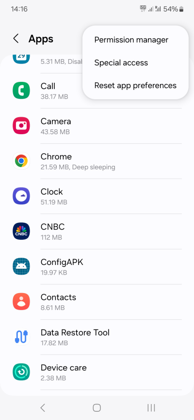 Access special permissions, etc