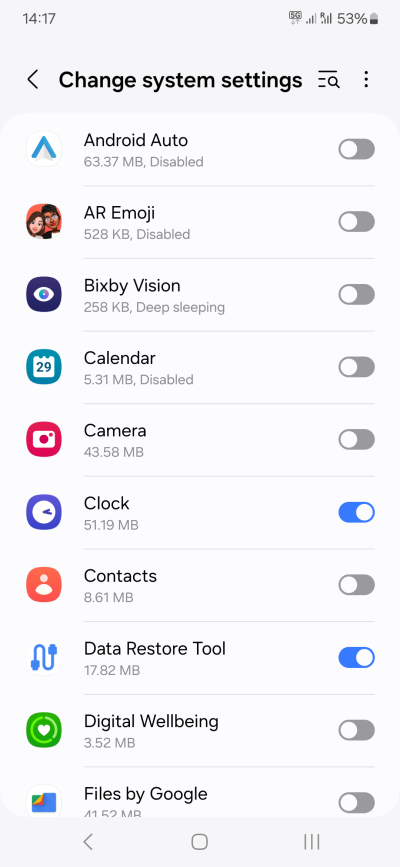 Change system settings