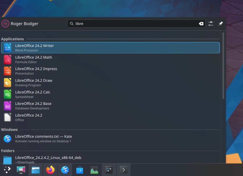 Visual artifact, system menu