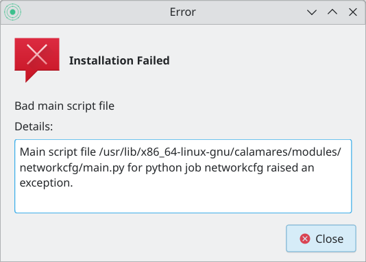 Install failed