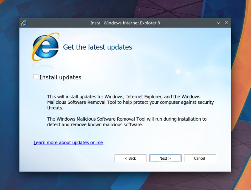 IE8 installation