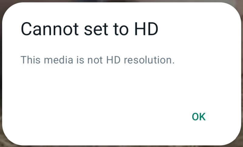 HD resolution error