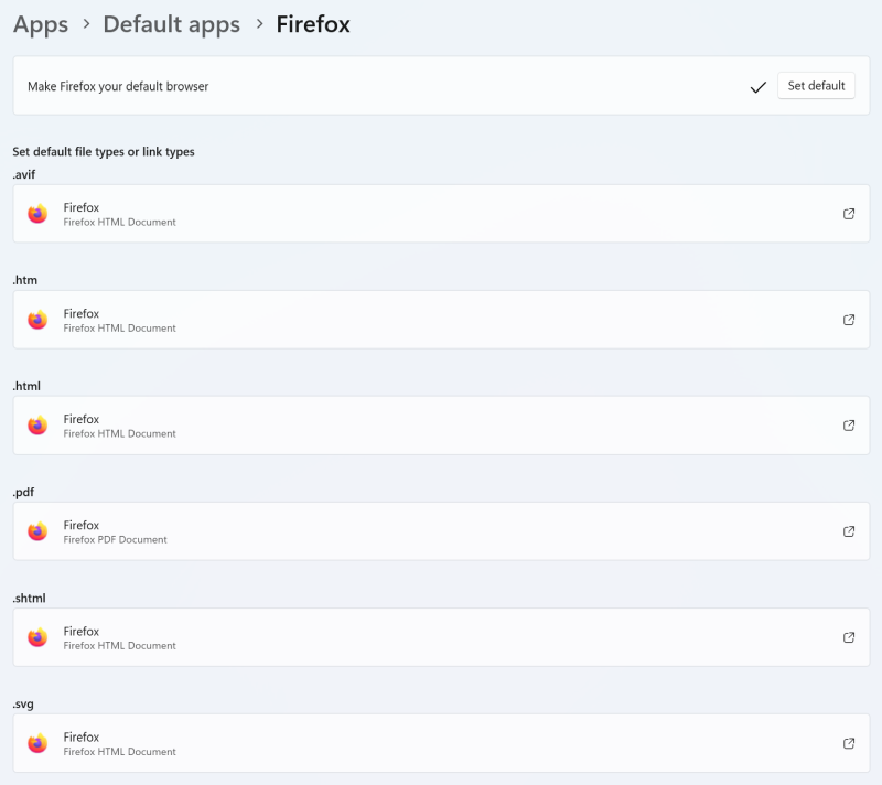 Firefox as a default browser