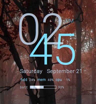 Default widget, 24h clock