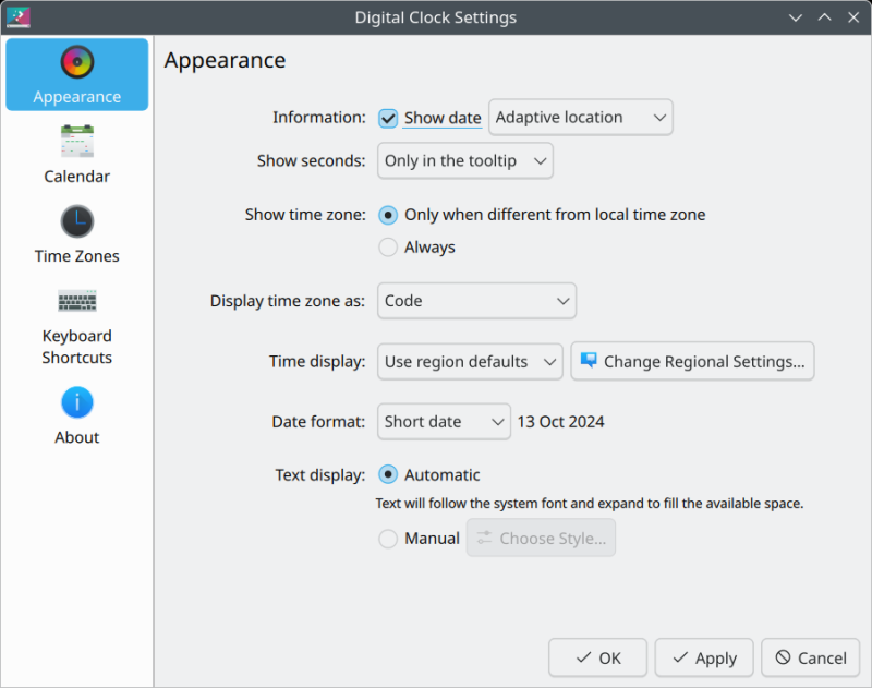 Clock, adaptive location