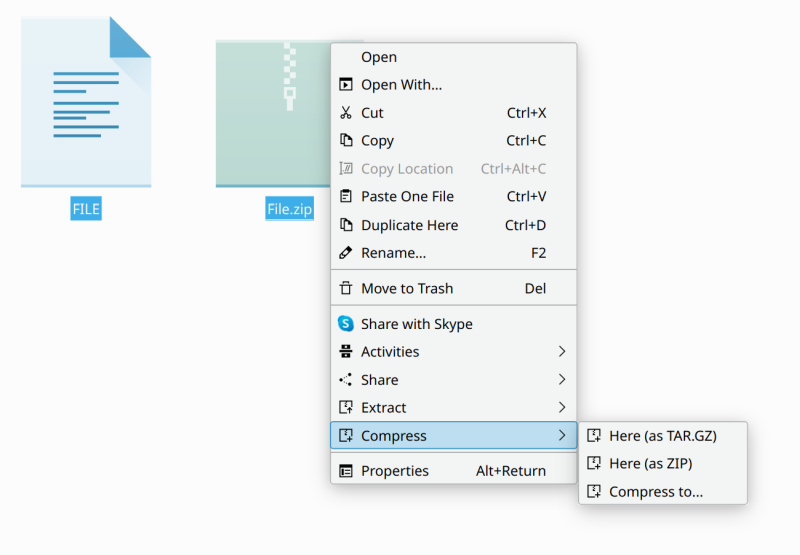 Compress, with empty file