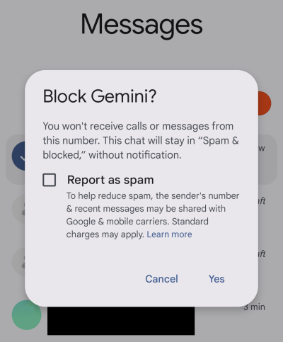Confirm Gemini block