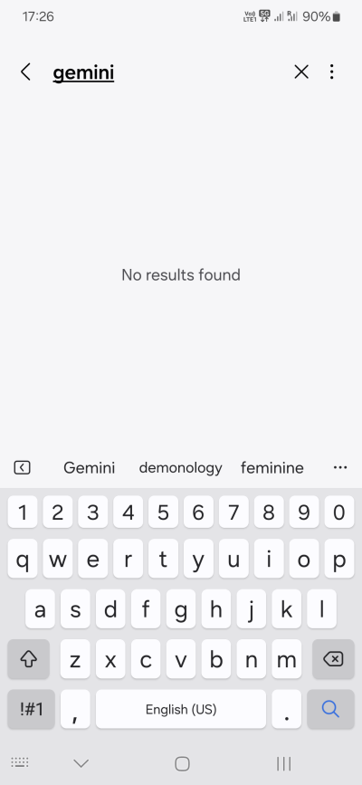 Gemini, not in the settings