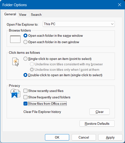 Explorer, Office files