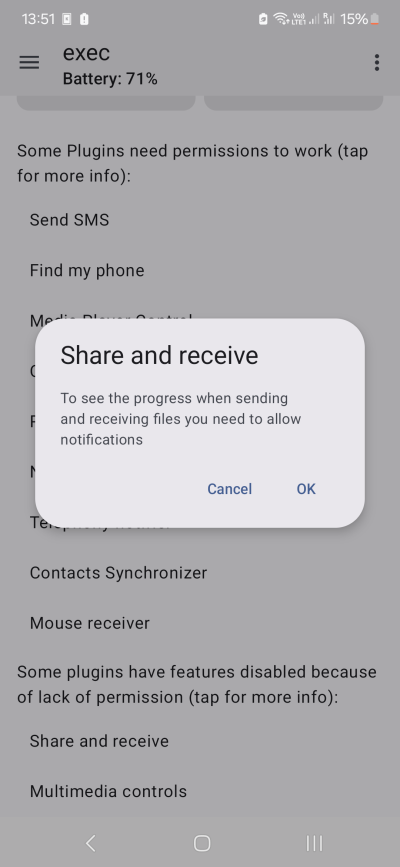 KDE Connect notifications