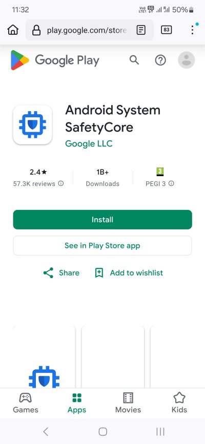 SafetyCore, result in Firefox
