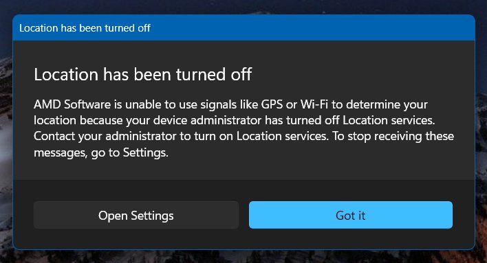 AMD Software, location
