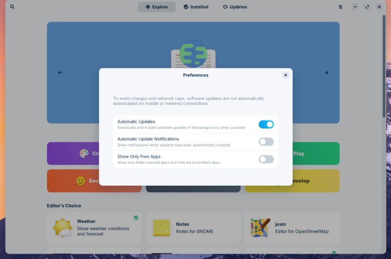 Software preferences