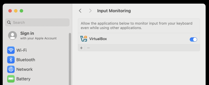 Input monitoring