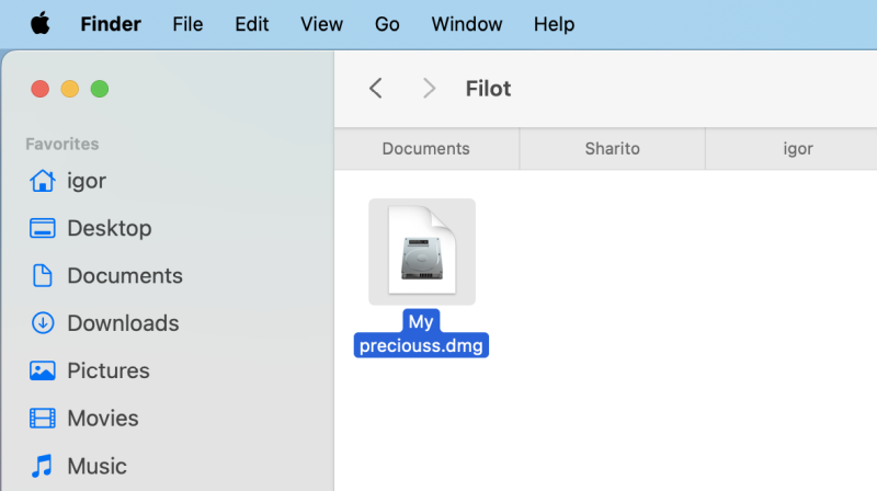File container, Finder