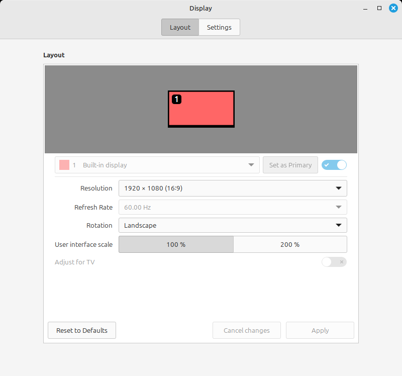 No fractional scaling