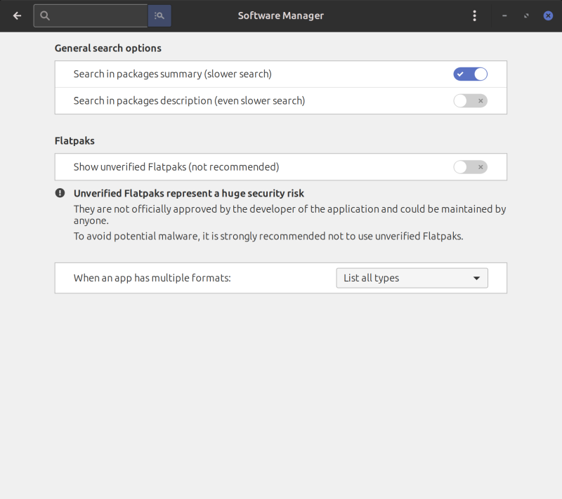 Flatpak configuration