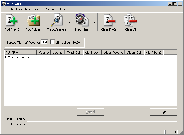 MP3Gain working