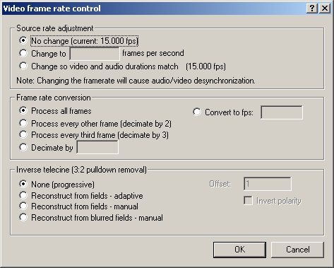 VirtualDub framerate