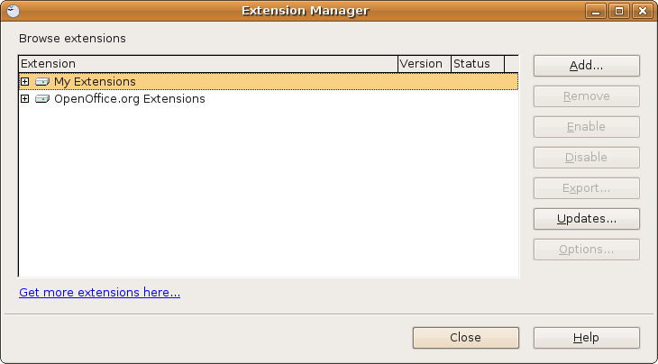 Extensions Manager