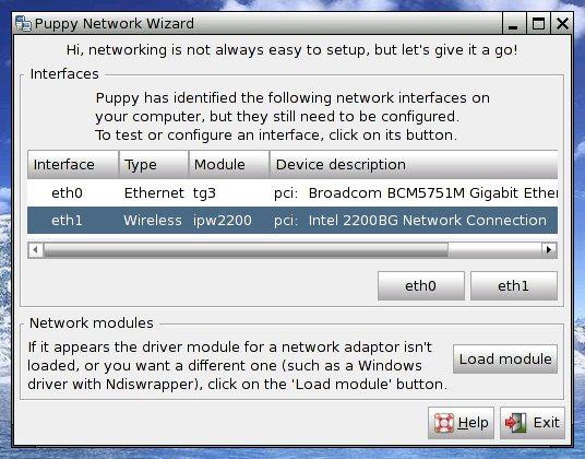 Puppy network wizard