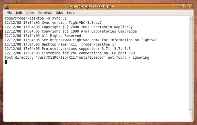 Xvnc working